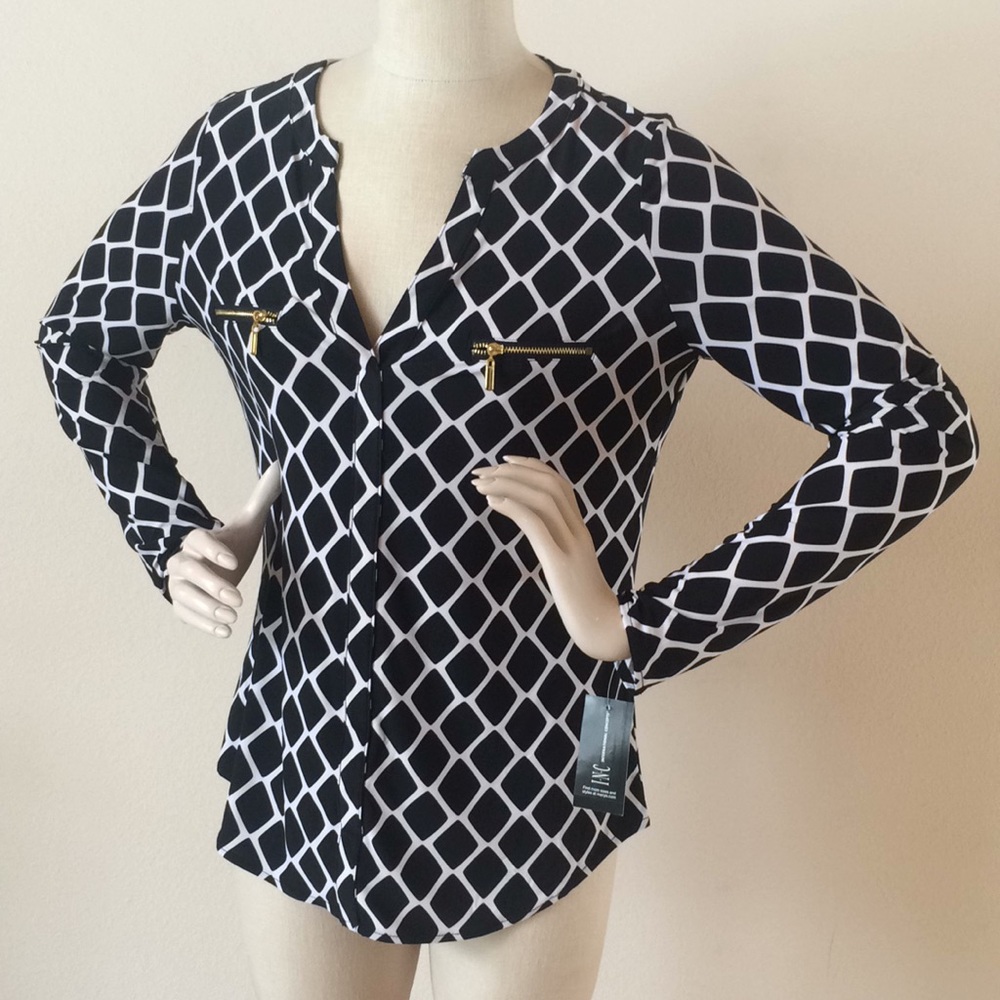 INC V-neck career top